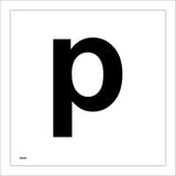 MA584 Letter Character p Warehouse Shelving Factory Storeroom Alphabet Sign