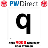 MA585 Letter Character q Warehouse Shelving Factory Storeroom Alphabet Sign