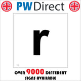 MA586 Letter Character r Warehouse Shelving Factory Storeroom Alphabet Sign