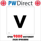 MA590 Letter Character v Warehouse Shelving Factory Storeroom Alphabet Sign