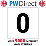 MA596 Letter Character 0 Warehouse Shelving Factory Storeroom Number Sign