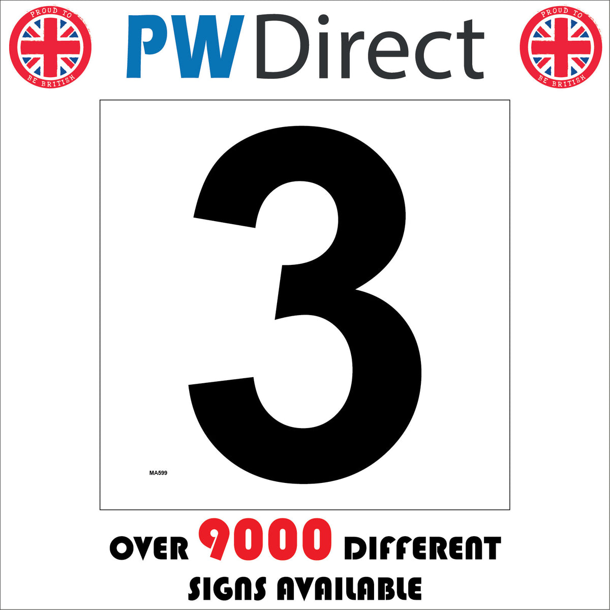 Letter Character 3 Warehouse Shelving Factory Storeroom Number Sign ...