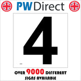MA600 Letter Character 4 Warehouse Shelving Factory Storeroom Number Sign