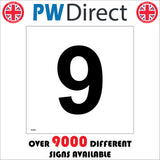 MA605 Letter Character 9 Warehouse Shelving Factory Storeroom Number Sign