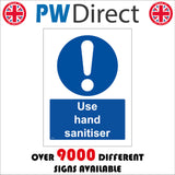 MA614 Use Hand Sanitiser Sign with Exclamation Mark