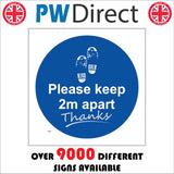 MA640 Please Keep 2m Apart Thanks Sign with Boot Print