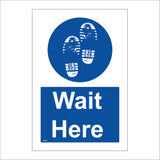 Wait Here Sign with Boot Print MA641