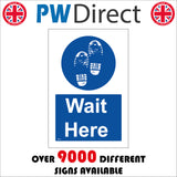 Wait Here Sign with Boot Print MA641