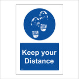 MA642 Keep Your Distance Sign with Boot Print