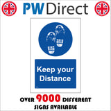 MA642 Keep Your Distance Sign with Boot Print