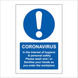 MA644 In The Interest Of Hygiene & Personal Safety Sign with Exclamation Mark