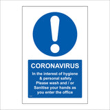 MA645 In The Interest Of Hygiene & Personal Safety Sign with Exclamation Mark