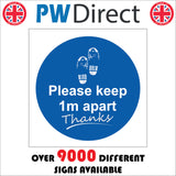 Please Keep 1m Apart Thanks Sign MA650