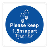 MA651 Please Keep 1.5m Apart Thanks Sign with Shoes