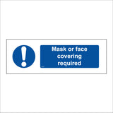 MA661 Mask Or Face Covering Requred Sign with Exclamation Mark