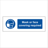 MA671 Mask Or Face Covering Required Sign with Mask Face