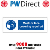 MA671 Mask Or Face Covering Required Sign with Mask Face