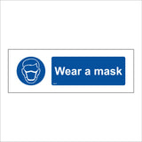 MA677 Wear A Mask Sign with Mask Face