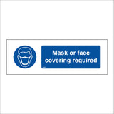 MA681 Mask Or Face Covering Required Sign with Mask Face
