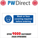 Mask Or Face Covering Required Before Entering Sign MA682
