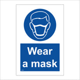 MA687 Wear A Mask Sign with Mask Face