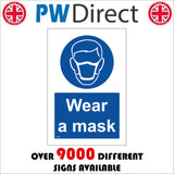 MA687 Wear A Mask Sign with Mask Face