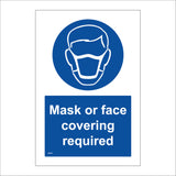 MA691 Mask Or Face Covering Required Sign with Mask Face