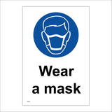MA697 Wear A Mask Sign with Mask Face