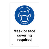 MA701 Mask Or Face Covering Required Sign with Mask Face