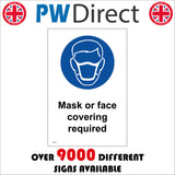 MA701 Mask Or Face Covering Required Sign with Mask Face