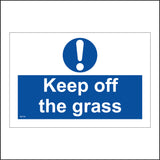 MA758 Keep Off The Grass Sign with Circle Exclamation Mark