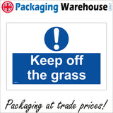 MA758 Keep Off The Grass Sign with Circle Exclamation Mark