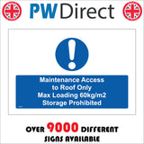 MA802 Maintenance Acces To Roof Only Max Loading