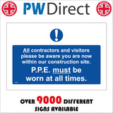 MA809 All Contractors Visitors Be Aware Construction Site PPE