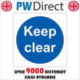 MA829 Keep Clear Door Area Escape Route Emergency Hazard