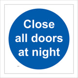 MA835 Close All Doors At Night Workplace Fire Safety Secure