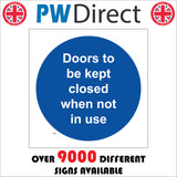 MA836 Doors Kept Closed When Not in Use