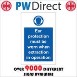 MA839 Ear Protection Must Be Worn When Extraction in Operation