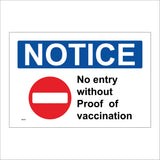 MA850 Notice No Entry Without Proof Of Vaccination