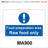 AWBL005 Made To Order Sign Wash Hands Sink Pots Utensils Raw Food