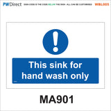 AWBL005 Made To Order Sign Wash Hands Sink Pots Utensils Raw Food
