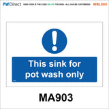 AWBL005 Made To Order Sign Wash Hands Sink Pots Utensils Raw Food
