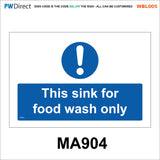 AWBL005 Made To Order Sign Wash Hands Sink Pots Utensils Raw Food