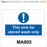 AWBL005 Made To Order Sign Wash Hands Sink Pots Utensils Raw Food