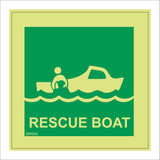 MR054 Rescue Boat Sign with Boat Waves People