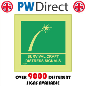 MR057 Survival Craft Distress Signals Sign with Star Streak