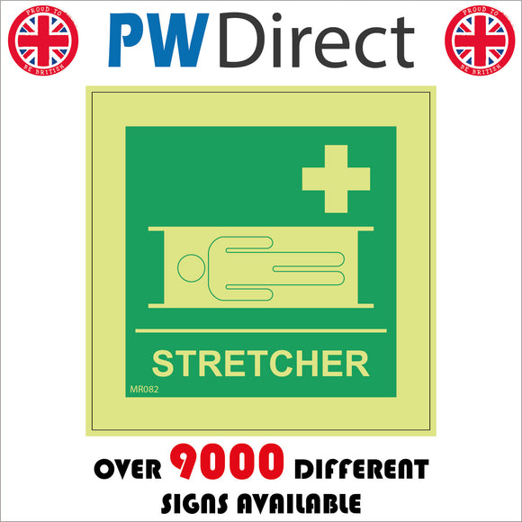 MR082 Stretcher Sign with Cross Stretcher Person