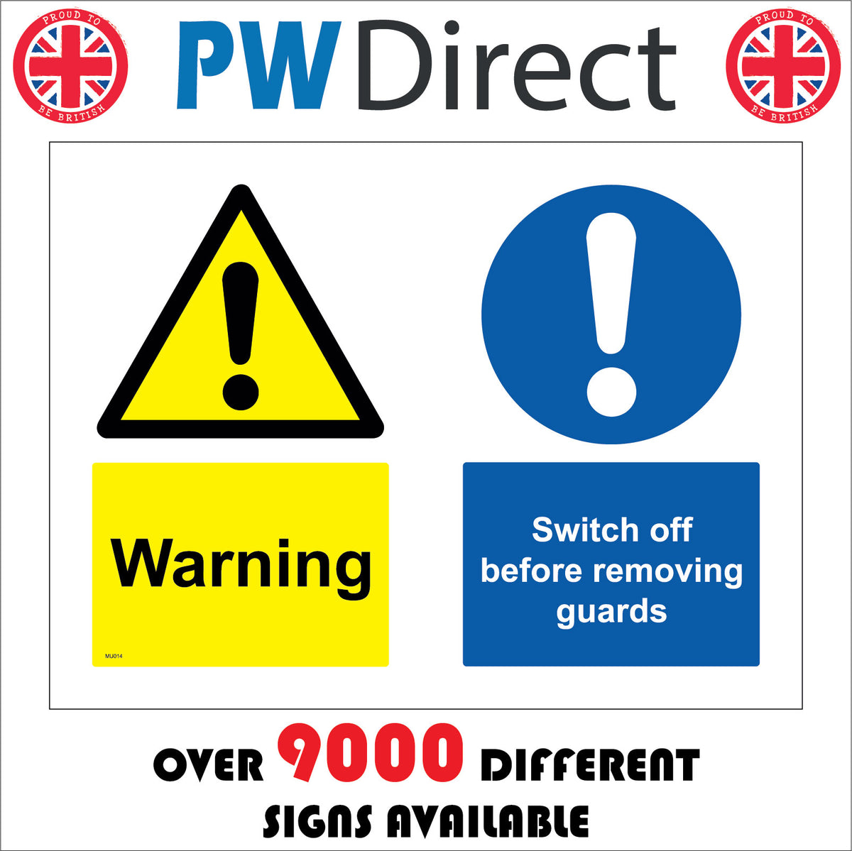 Warning Switch Off Before Removing Guards Sign with Exclamation Mark ...
