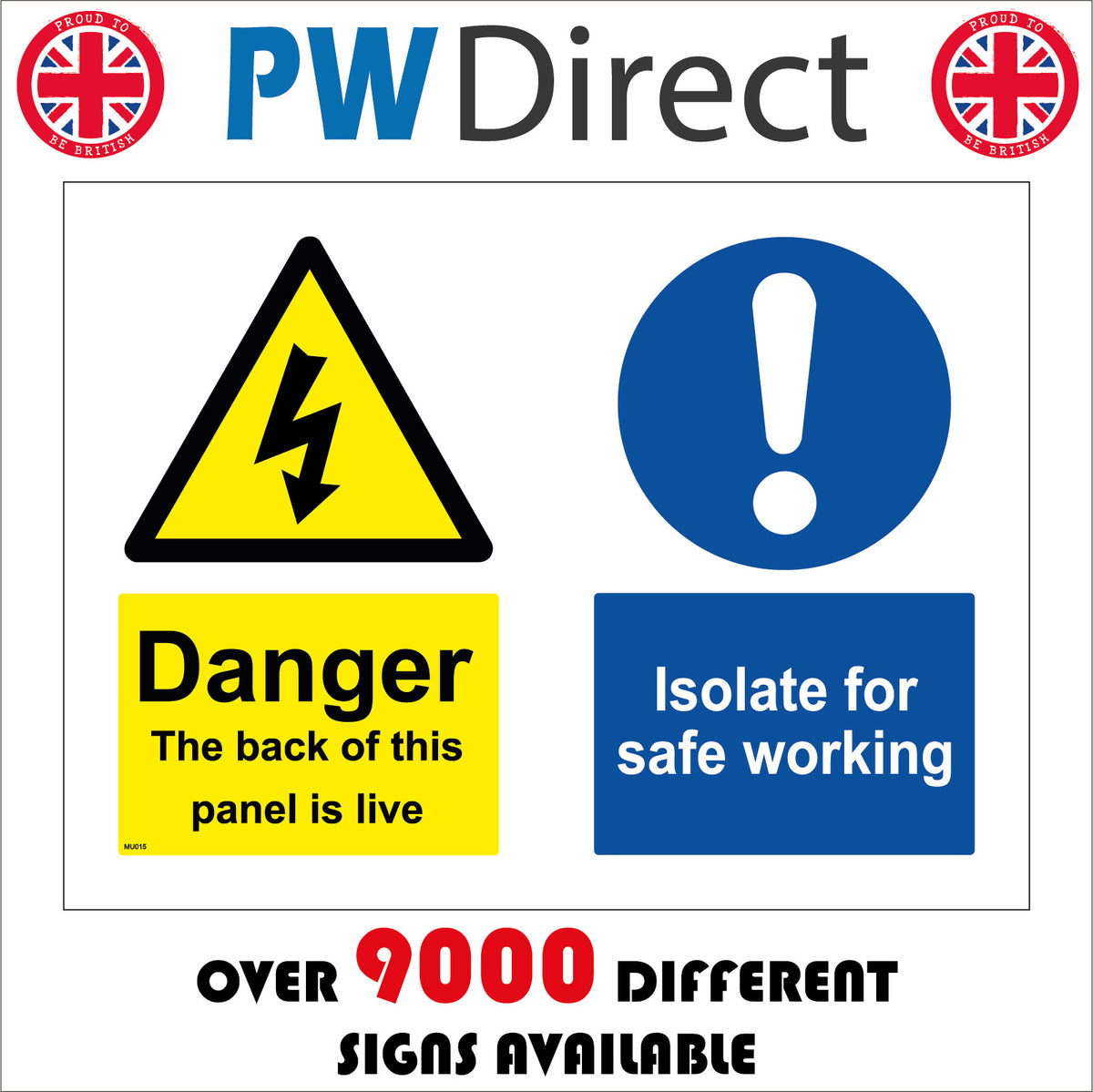Danger The Back Of This Panel Is Live Isolate For Safe Working Sign ...