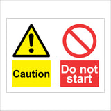 MU019 Caution Do Not Start Sign with Exclamation Mark Triangle Circle